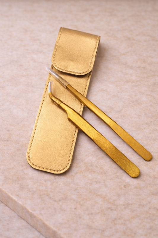 Pro Pinzetten-Set Gold – Gerade & Gebogen